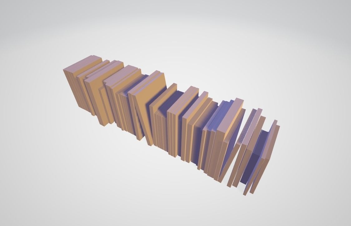 Book collection Lowpoly - Modern Books Low-poly 3D model_4