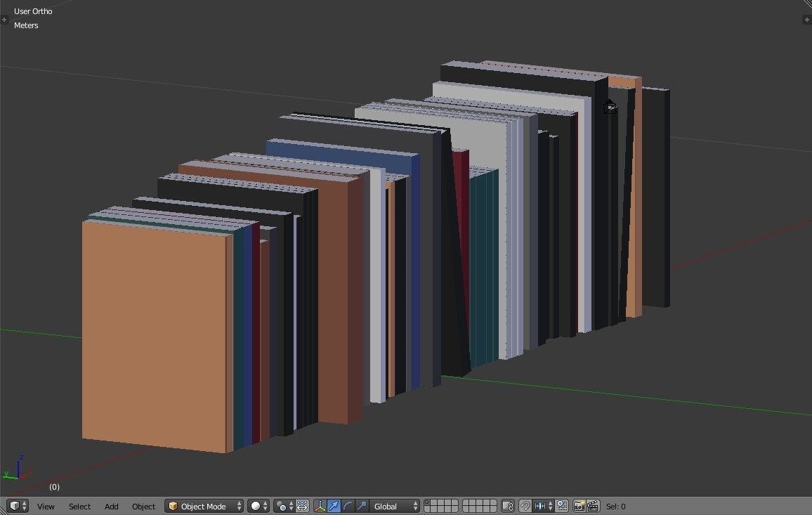 Book collection Lowpoly - Modern Books Low-poly 3D model_8