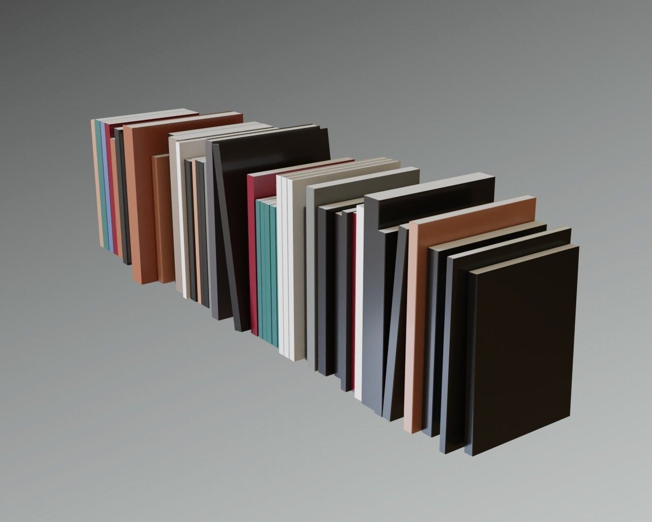 Book collection Lowpoly - Modern Books Low-poly 3D model_1