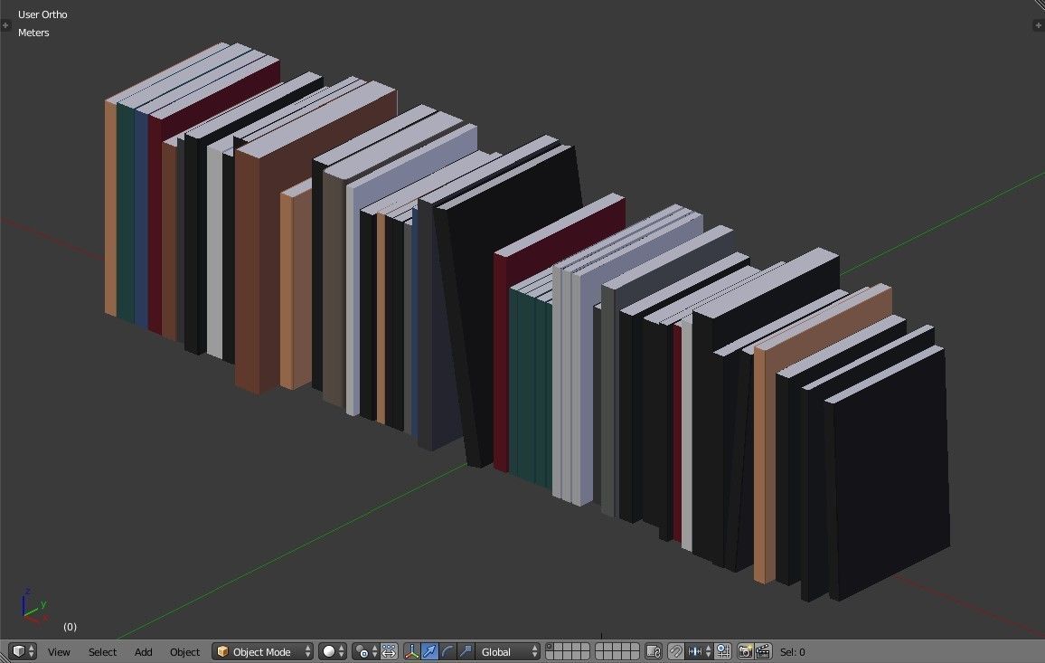 Book collection Lowpoly - Modern Books Low-poly 3D model_12