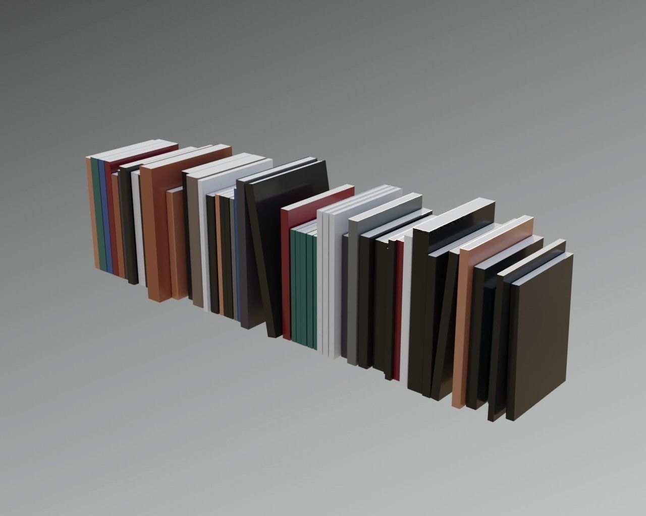 Book collection Lowpoly - Modern Books Low-poly 3D model_2