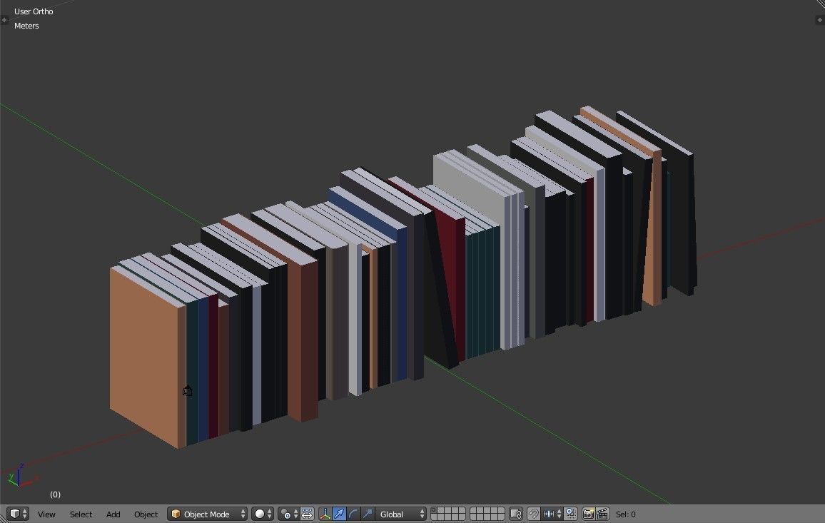 Book collection Lowpoly - Modern Books Low-poly 3D model_5