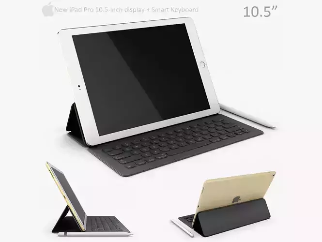 Apple iPad Pro 10 5 Inch with smart keyboard 3D model