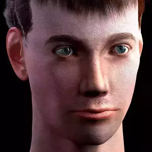 3D male head with texture