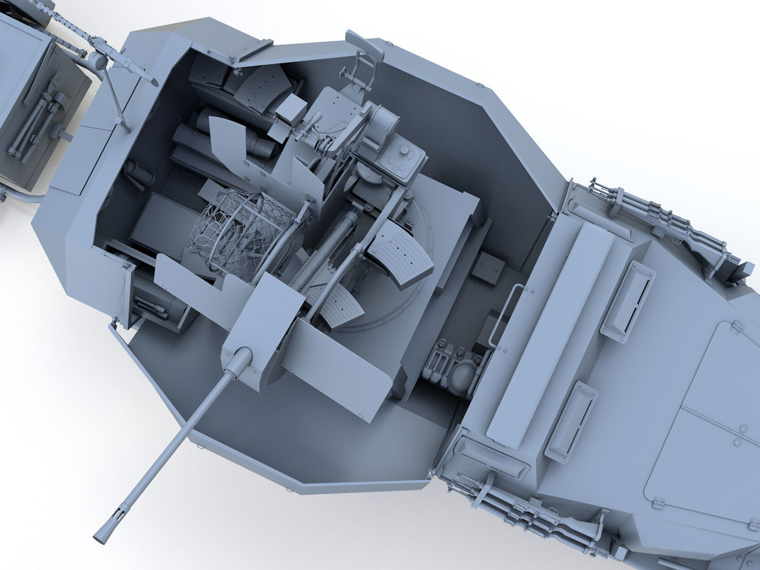 SDKFZ 251 Ausf C - Hanomag Anti-aircraft vehicle 3D model_10