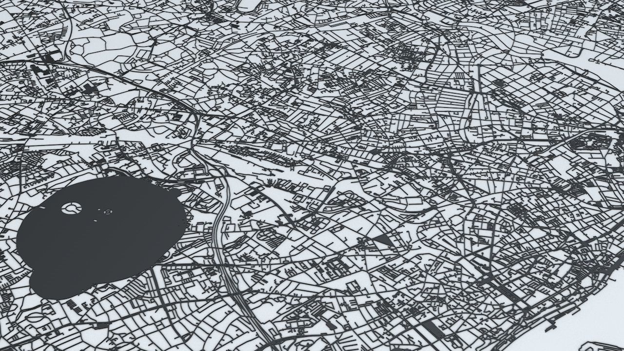 Hamburg Road Network and Streets 3D model_4