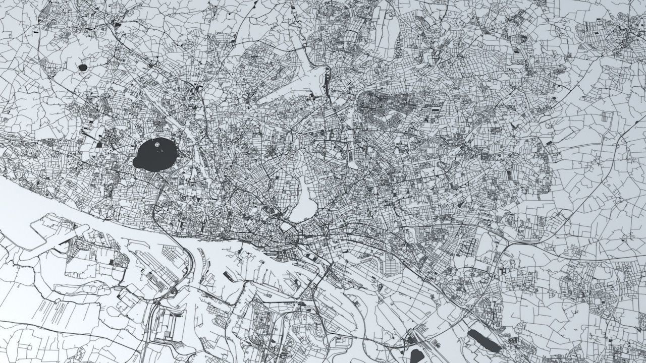 Hamburg Road Network and Streets 3D model_3