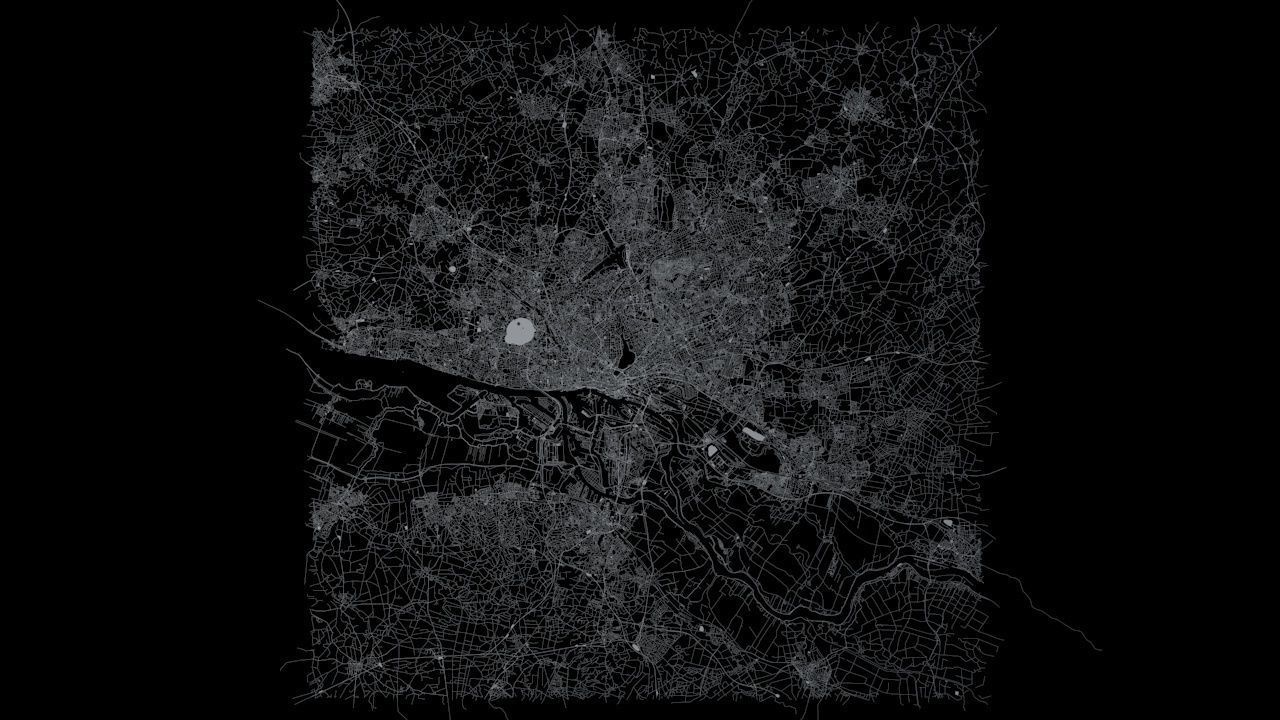 Hamburg Road Network and Streets 3D model_9