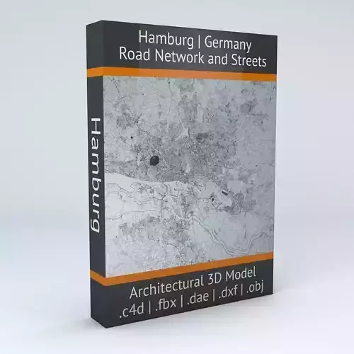 Hamburg Road Network and Streets 3D model