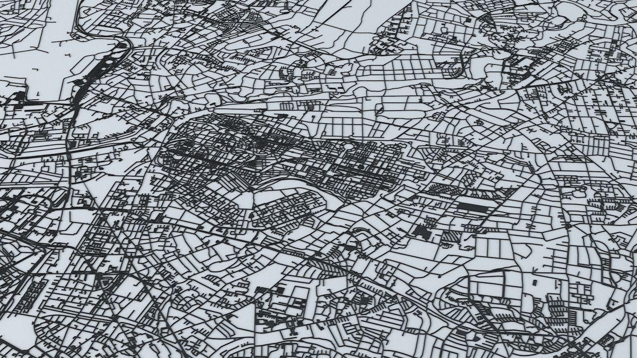 Hamburg Road Network and Streets 3D model_1