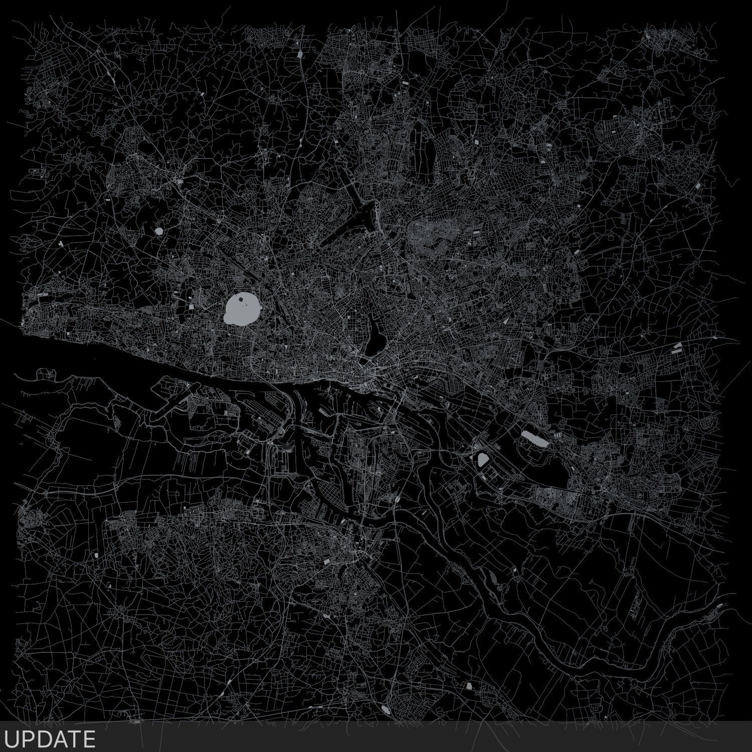 Hamburg Road Network and Streets 3D model_10