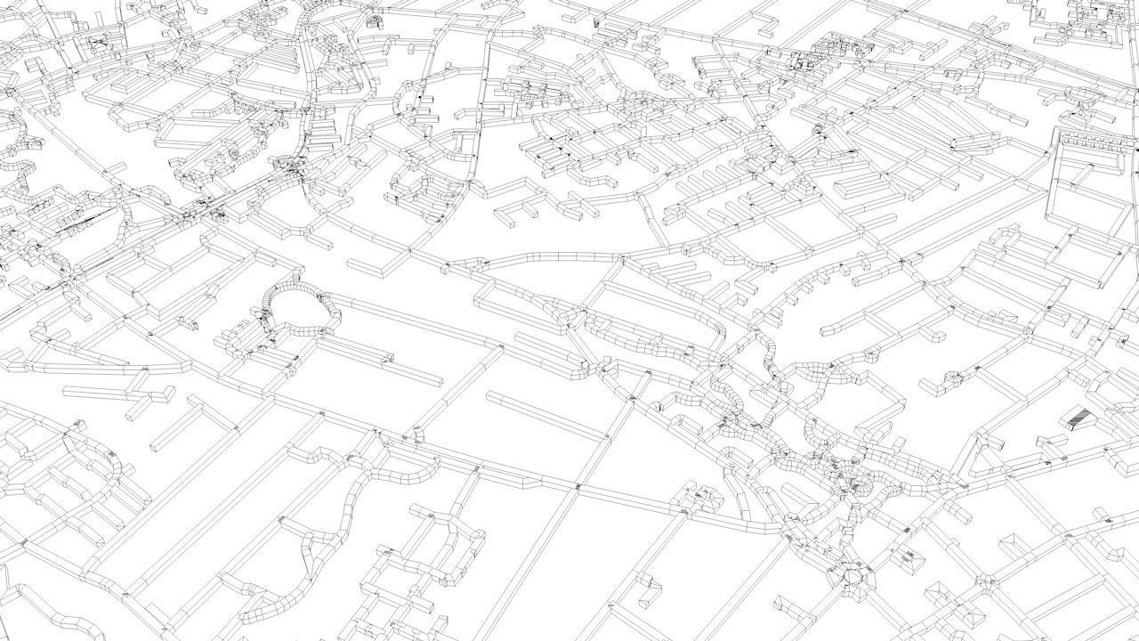 Hamburg Road Network and Streets 3D model_13