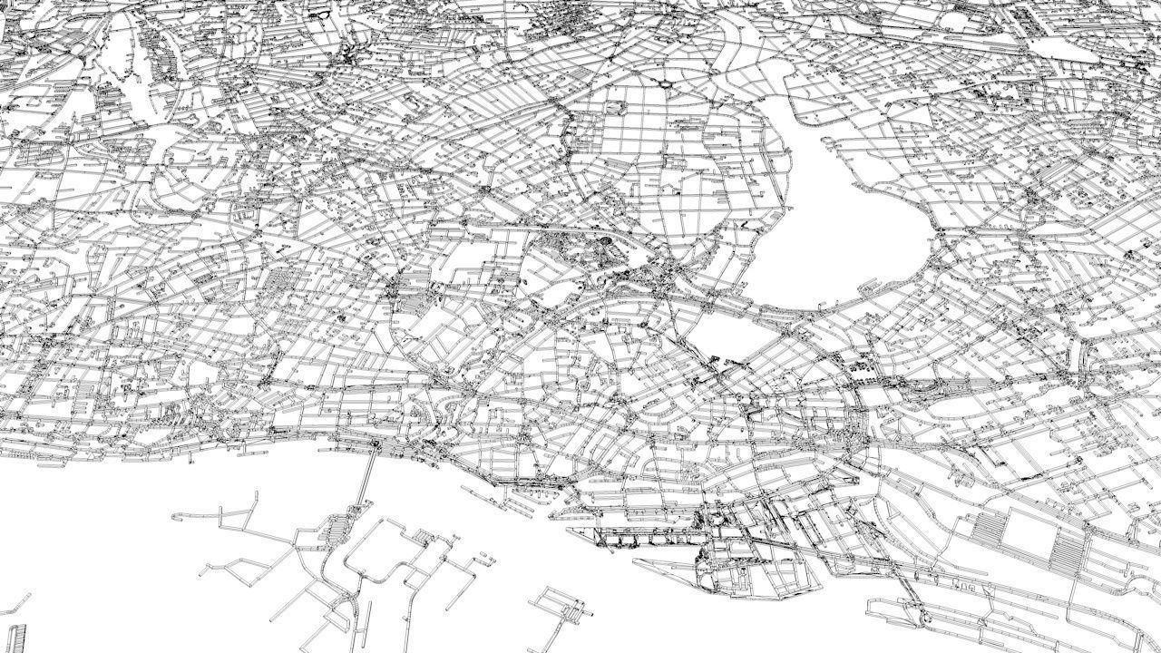 Hamburg Road Network and Streets 3D model_11