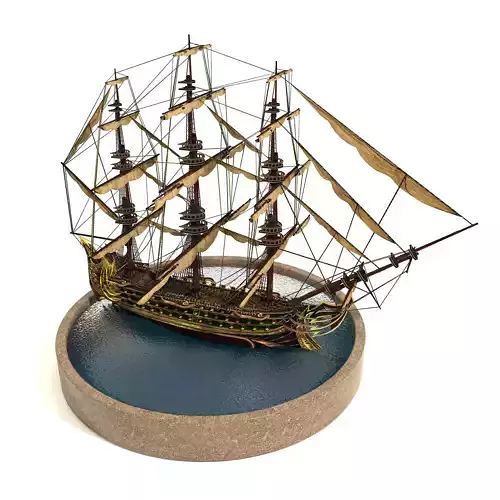 Pirate Ship Low-poly 3D model