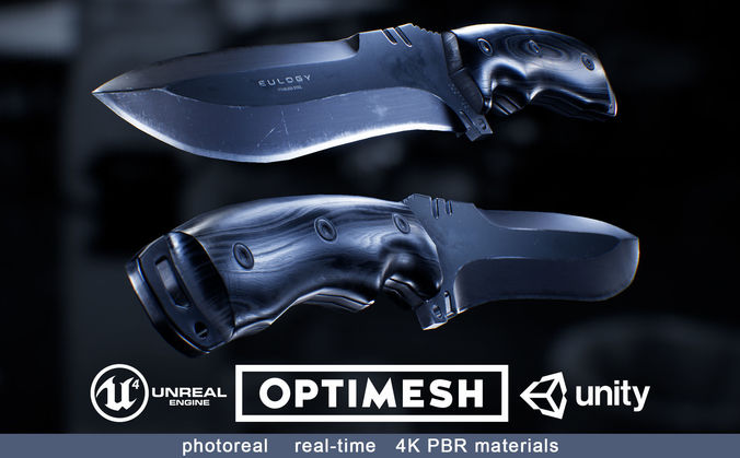 Survival Knife - PBR 3D model Low-poly 3D model