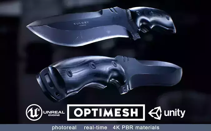 Survival Knife - PBR 3D model Low-poly 3D model