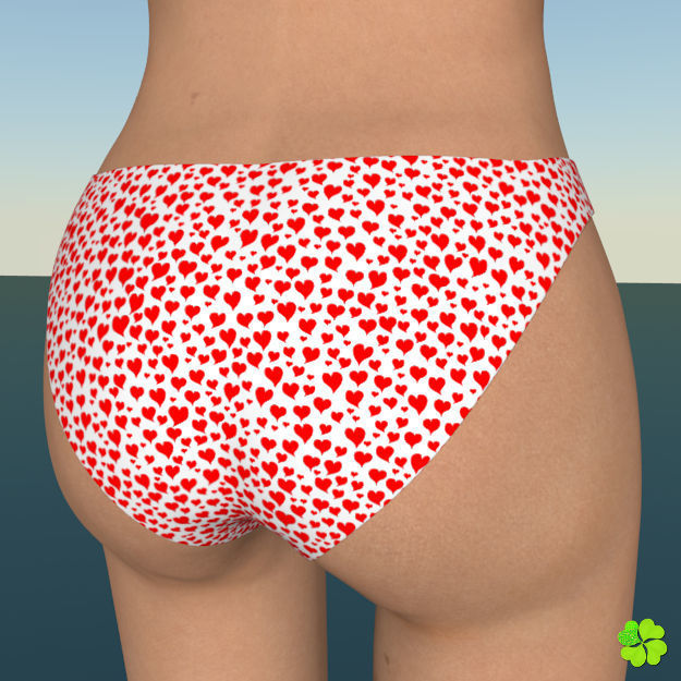 Bikini hearts low poly Low-poly 3D model_2