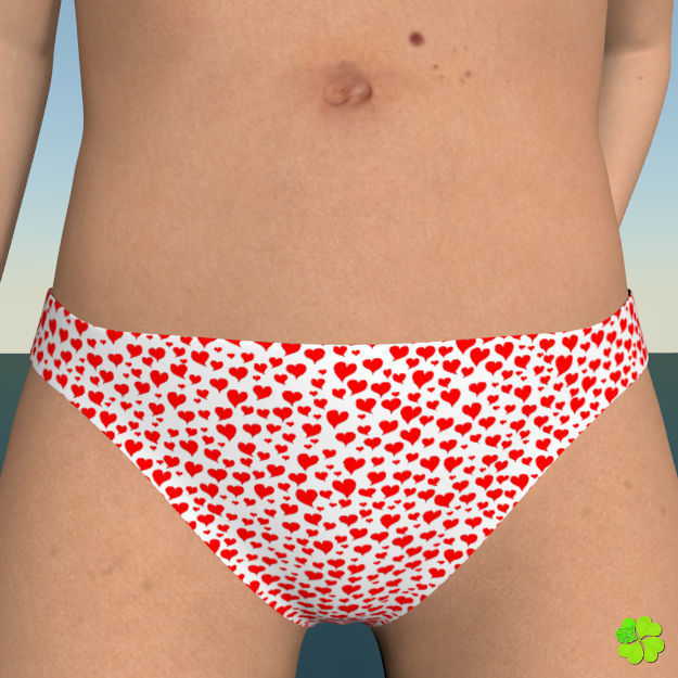 Bikini hearts low poly Low-poly 3D model_10