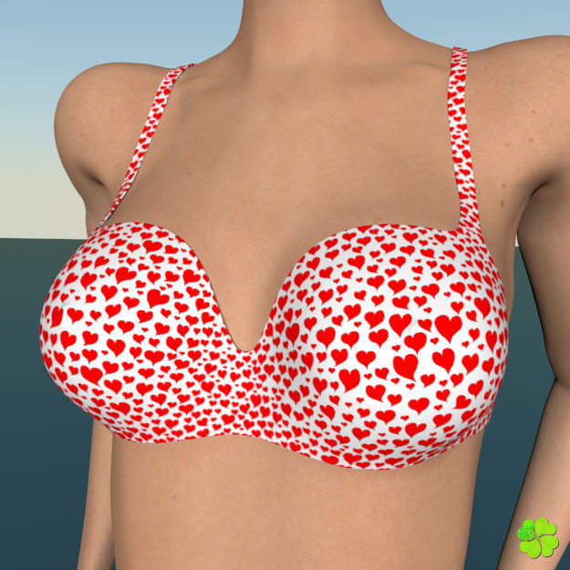 Bikini hearts low poly Low-poly 3D model_5