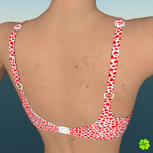 Bikini hearts low poly Low-poly 3D model_9