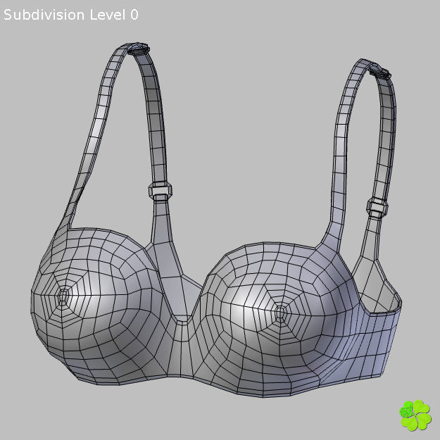 Bikini hearts low poly Low-poly 3D model_16