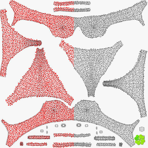 Bikini hearts low poly Low-poly 3D model_44