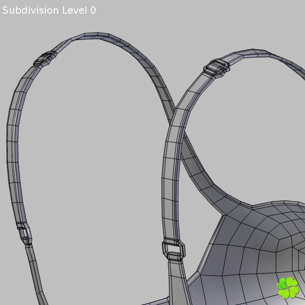 Bikini hearts low poly Low-poly 3D model_30
