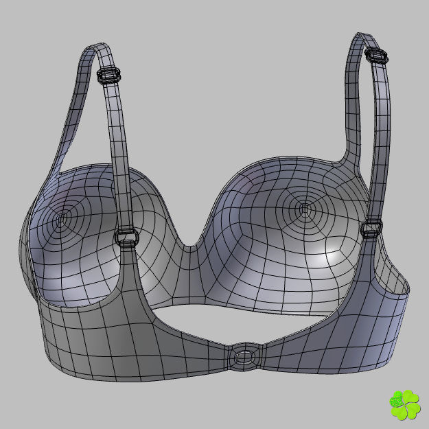 Bikini hearts low poly Low-poly 3D model_27