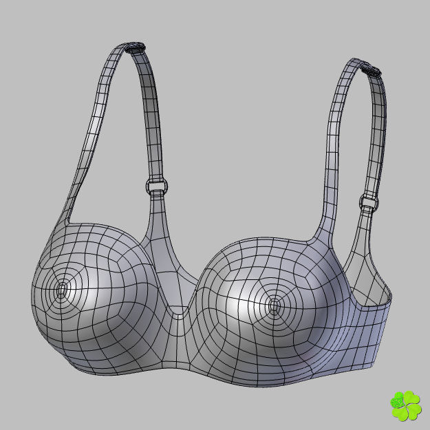 Bikini hearts low poly Low-poly 3D model_15