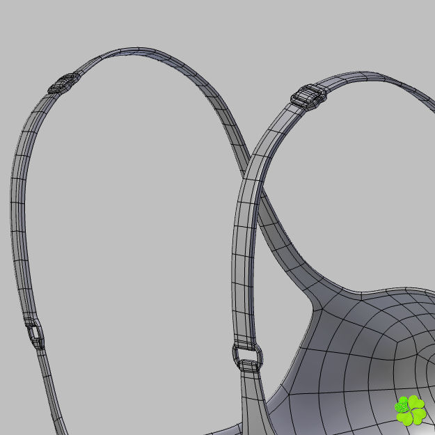 Bikini hearts low poly Low-poly 3D model_29