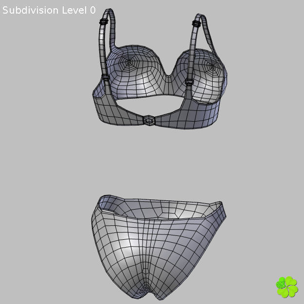 Bikini hearts low poly Low-poly 3D model_26