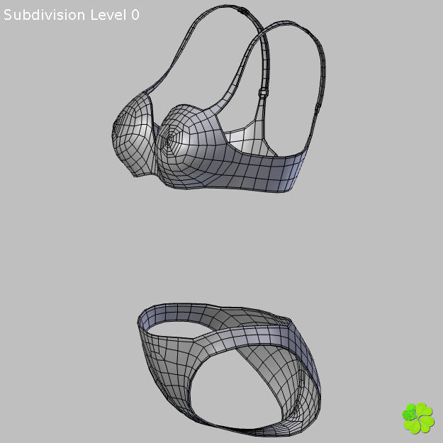Bikini hearts low poly Low-poly 3D model_20
