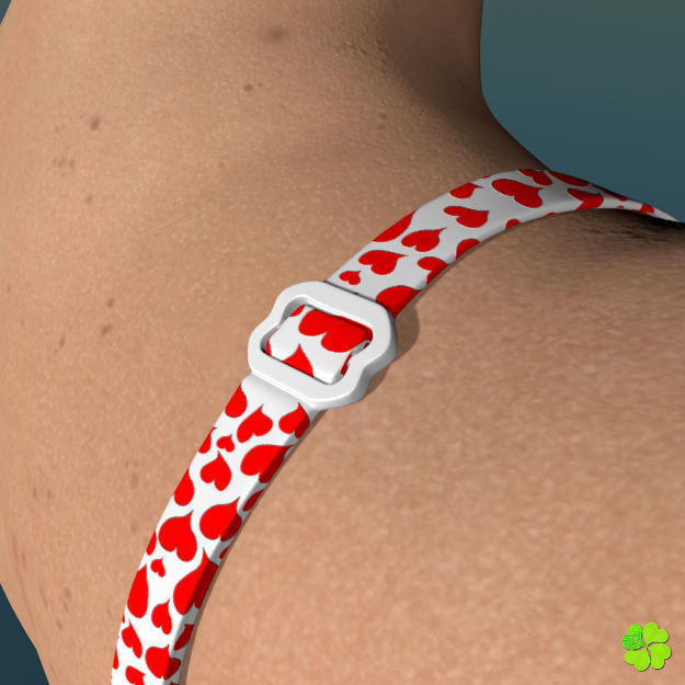 Bikini hearts low poly Low-poly 3D model_3