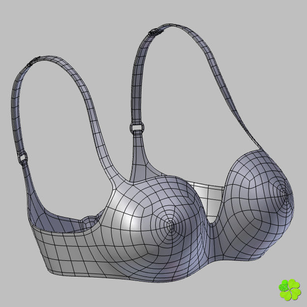 Bikini hearts low poly Low-poly 3D model_21