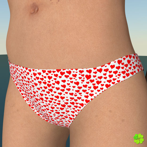 Bikini hearts low poly Low-poly 3D model_6