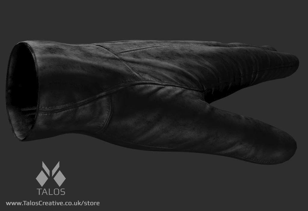 Leather Glove with High and Low Poly Files Low-poly 3D model_2