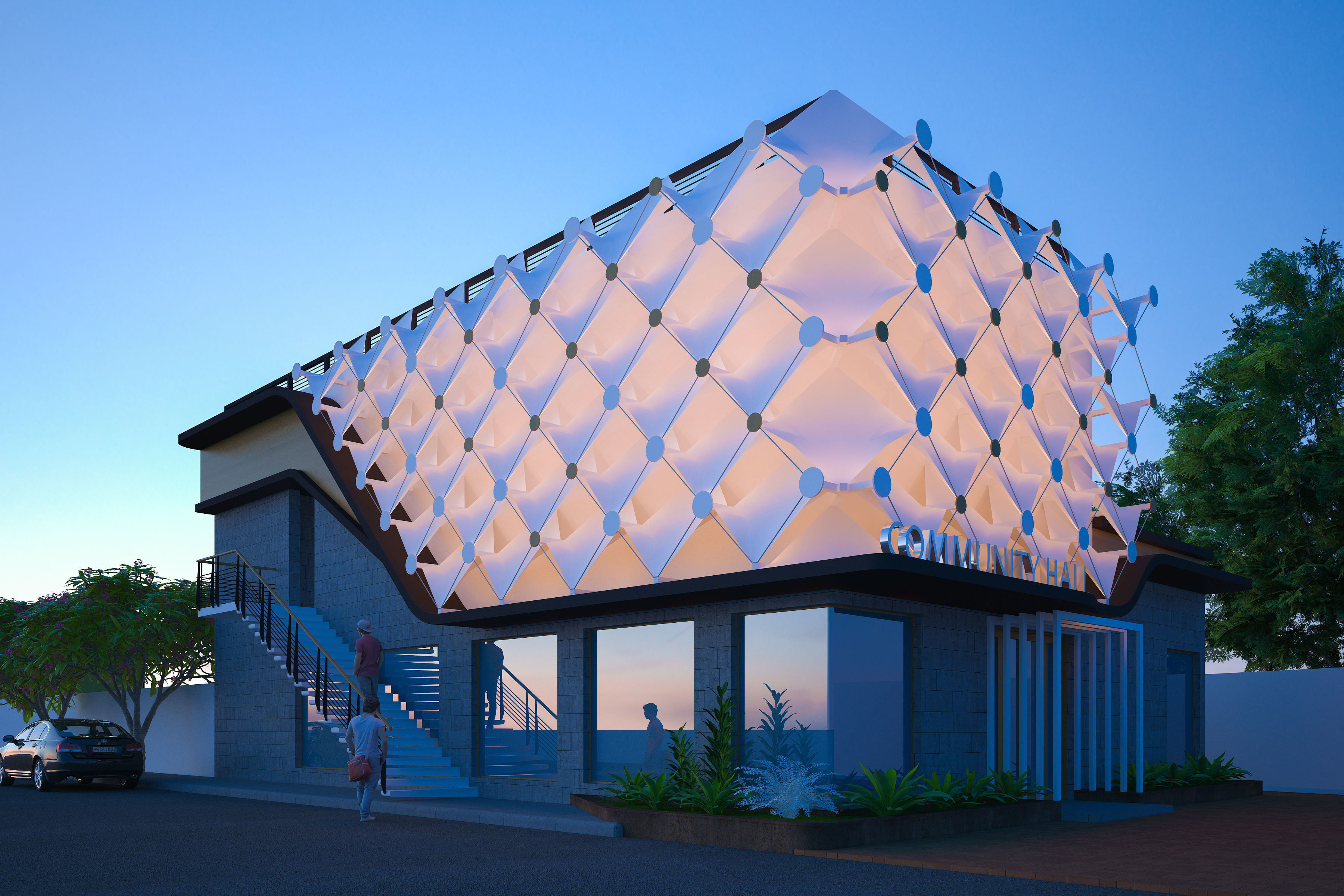 community hall 3D model_1