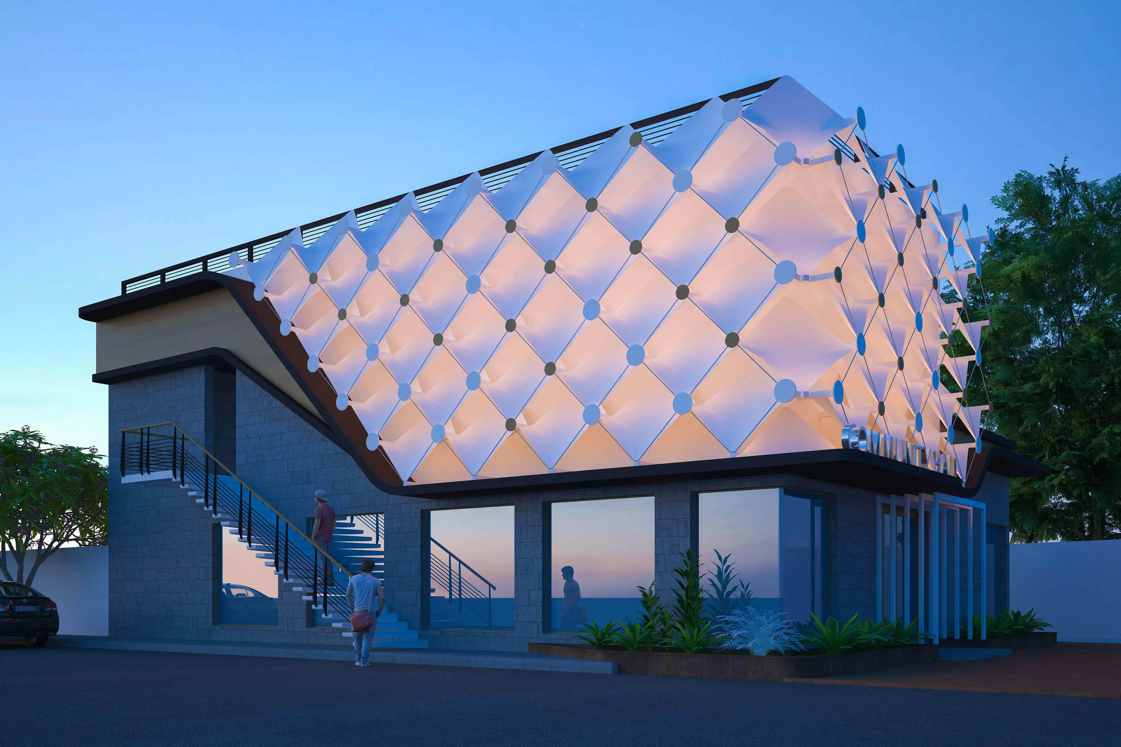 community hall 3D model_0