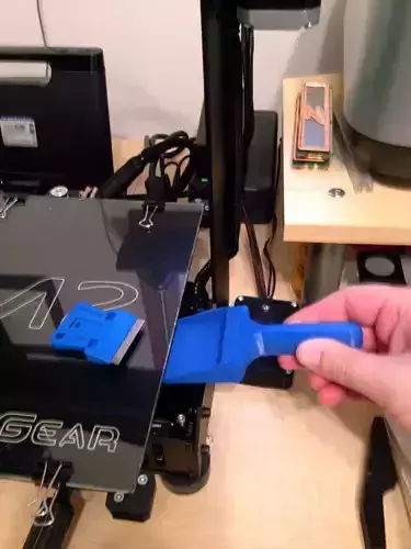Mini Dustpan for cleaning a 3D printer heated bed