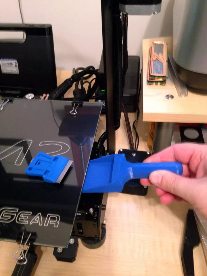 Mini Dustpan for cleaning a 3D printer heated bed Free 3D print model_0