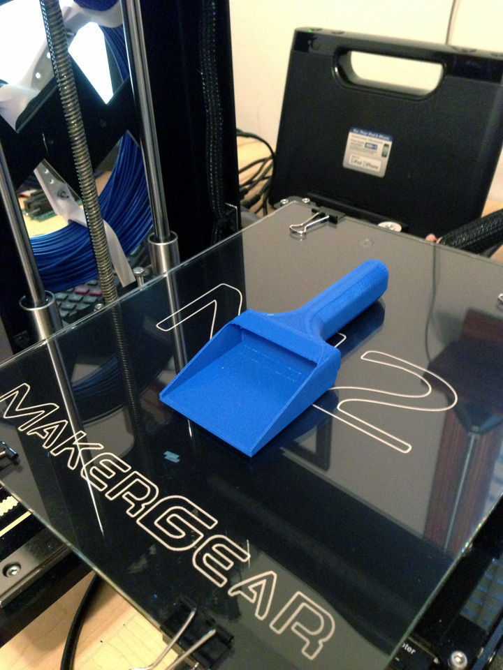 Mini Dustpan for cleaning a 3D printer heated bed Free 3D print model_2