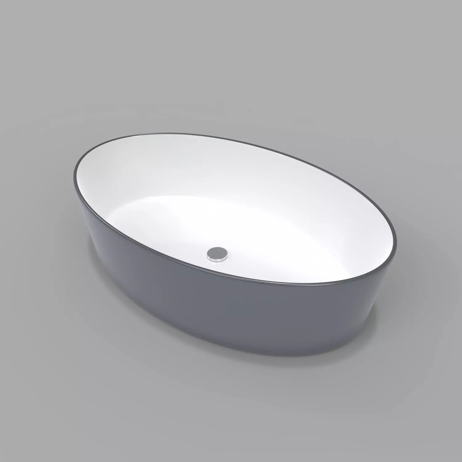 Bluish gray Ceramic Sink  3D model_0