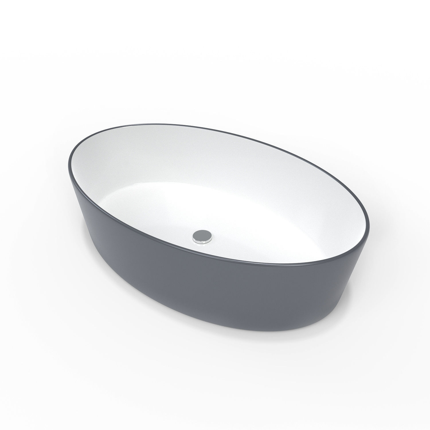 Bluish gray Ceramic Sink  3D model_3