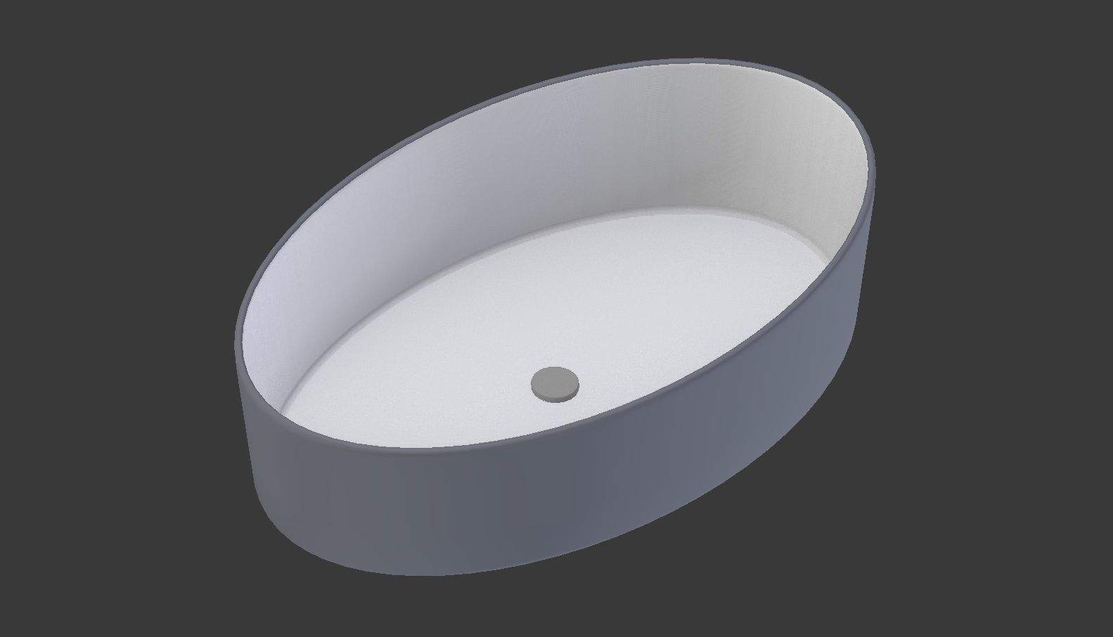 Bluish gray Ceramic Sink  3D model_6