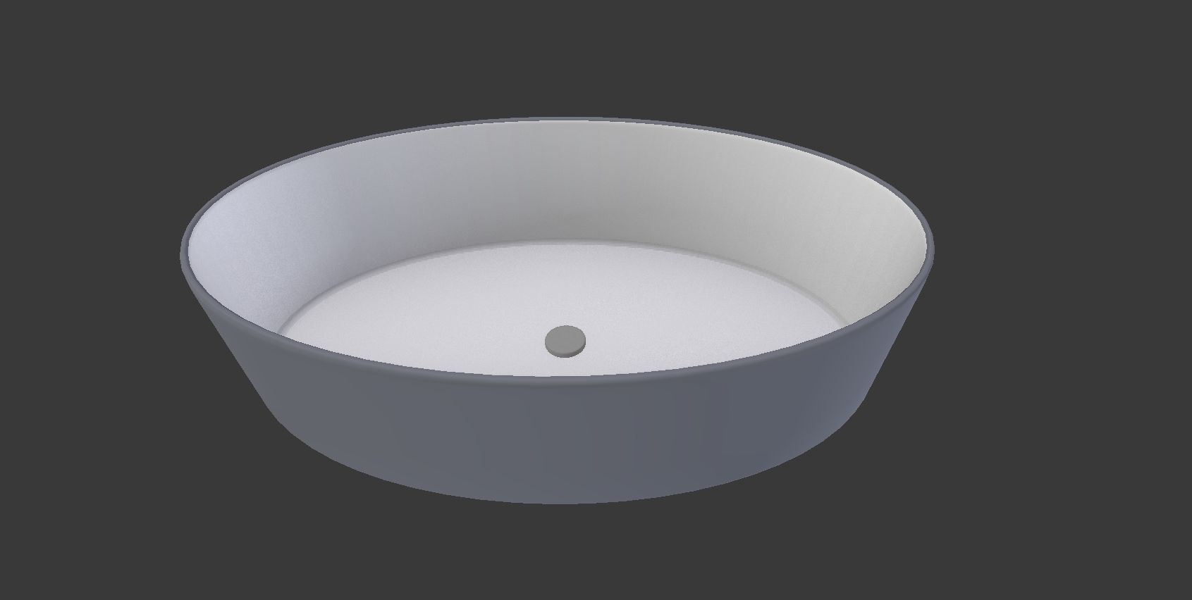 Bluish gray Ceramic Sink  3D model_5