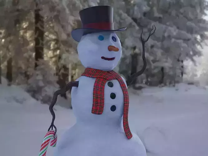 The Lil Snowman and Snow Covered Ground