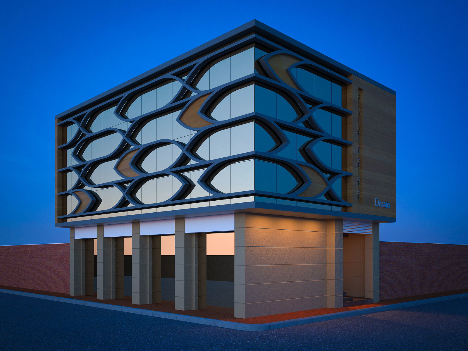 commercial office building 3D model_1