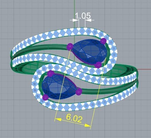 Jewelery Ring  3D print model_4