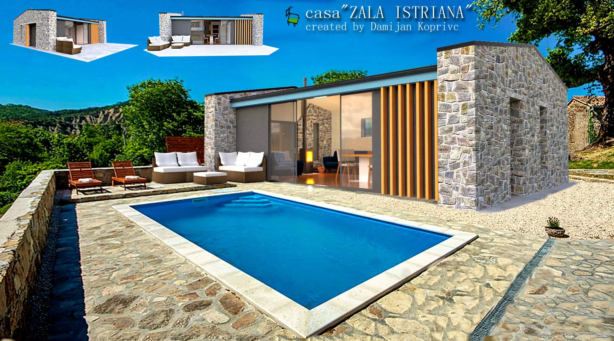 Casa ZALA ISTRIANA Low-poly 3D model