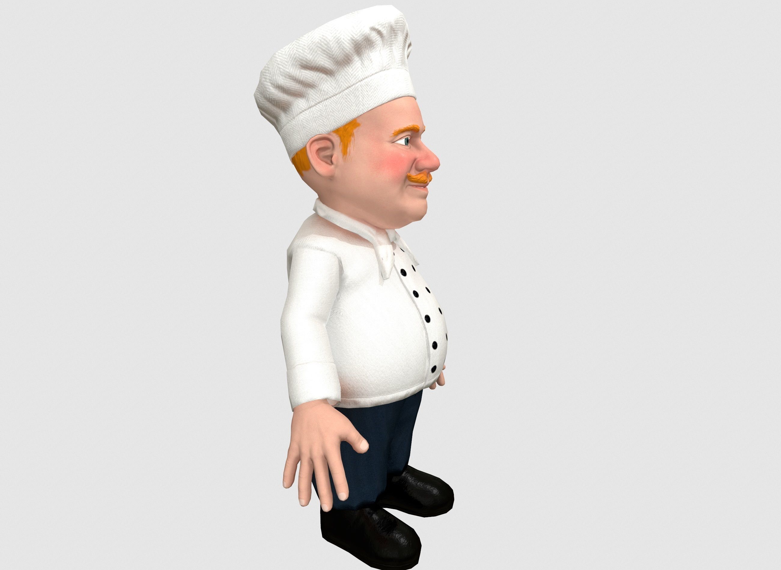 Chef caricature  Low-poly 3D model_9